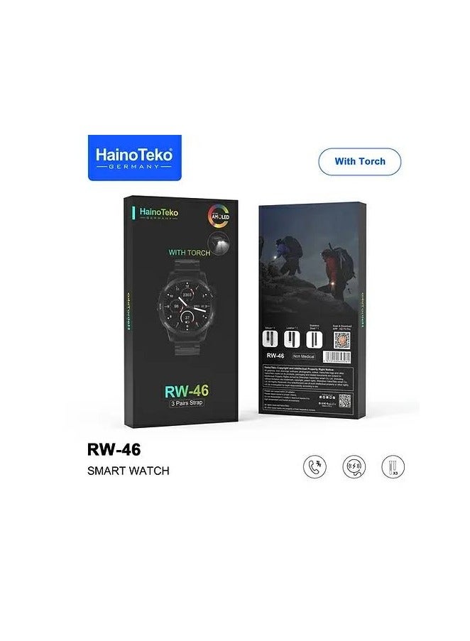 Haino Teko RW 46 Smart Watch for Men with IPS AMOLED Screen Color Silver Waterproof Notification Management Built-in GPS - Image 2