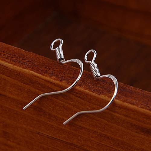 None/Brand 100 Pcs / 50 Pairs 925 Sterling Silver Earring Hooks, Hook Ear Wires with 100 Pcs Clear Rubber Silicone Earring Safety Backs Stoppers for DIY Jewelry Making - Image 5