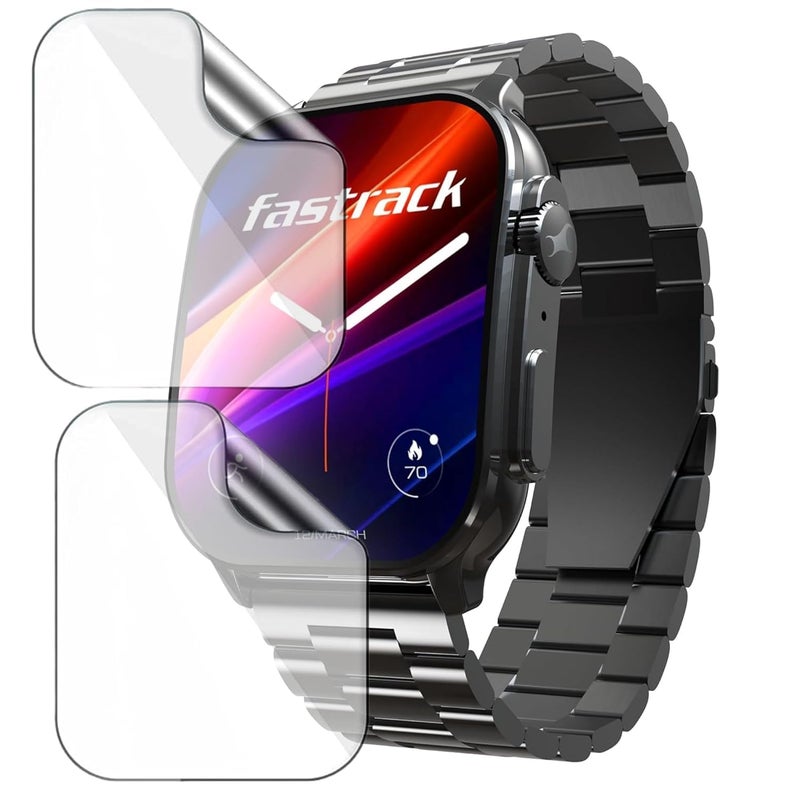 HELLOSCREEN 2-Pack | Screen Protector Guard for Fastrack Astor FS2 Pro | 1.96 inch | Smartwatch - Flexible & Ultrathin TPU Film, 9H Scratch Resistant, Bubble Free - Not Tempered Glass - Image 1