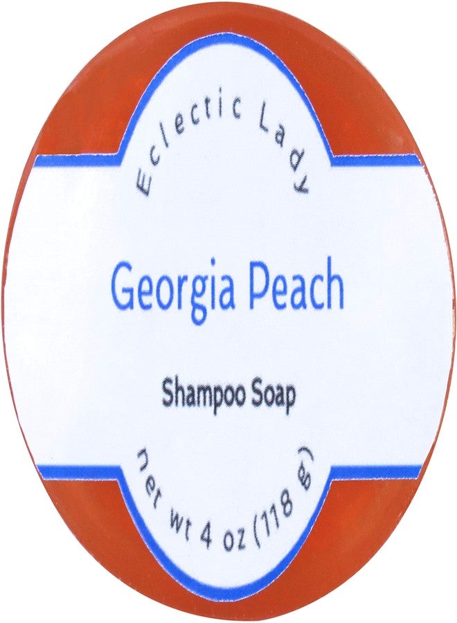 Eclectic Lady Georgia Peach Shampoo Soap Bar with Pure Argan Oil, Silk Protein, Honey Protein and Extracts of Calendula Flower, Aloe, Carrageenan, Sunflower - 4 oz Bar - Image 1