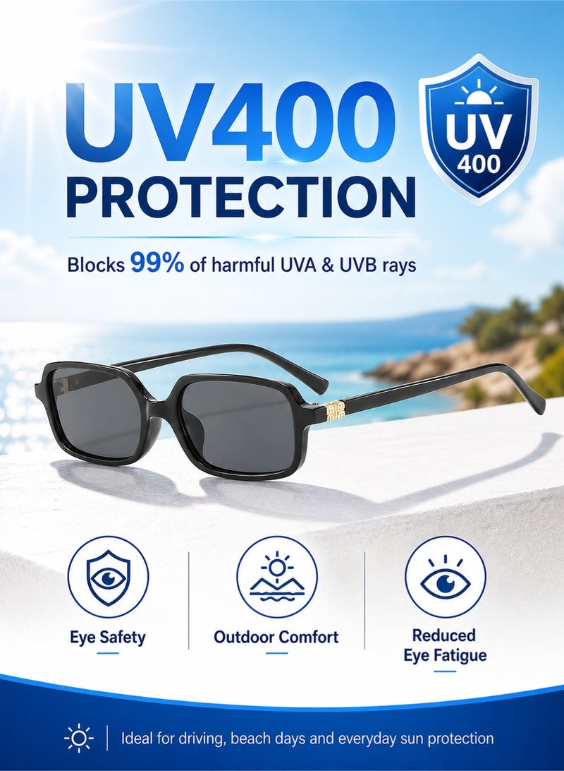 بي إيان نظارات شمسية ريترو مربعة صغيرة ، حماية UV400 HD ، إطار معدني ، 18g خفيفة الوزن ، عصرية لأسلوب شارع انستغرام وتصوير الصور - Image 1