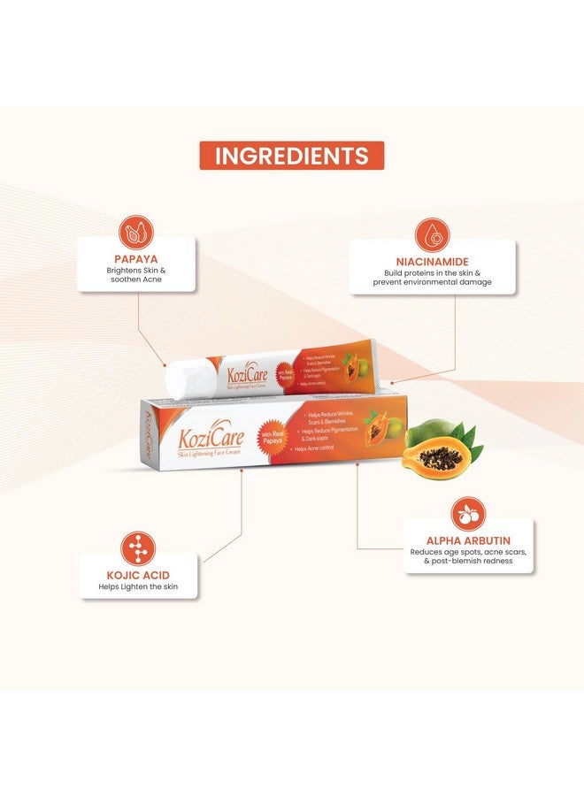 KOZICARE Kozicare Kojic Acid Cream | Papaya Cream | Tan Removal Cream | Face Cream for Glowing Skin | Non-Greasy & Lightweight | Face Cream for Men & Women | Suitable for All Skin Type - 15 g  - Image 4