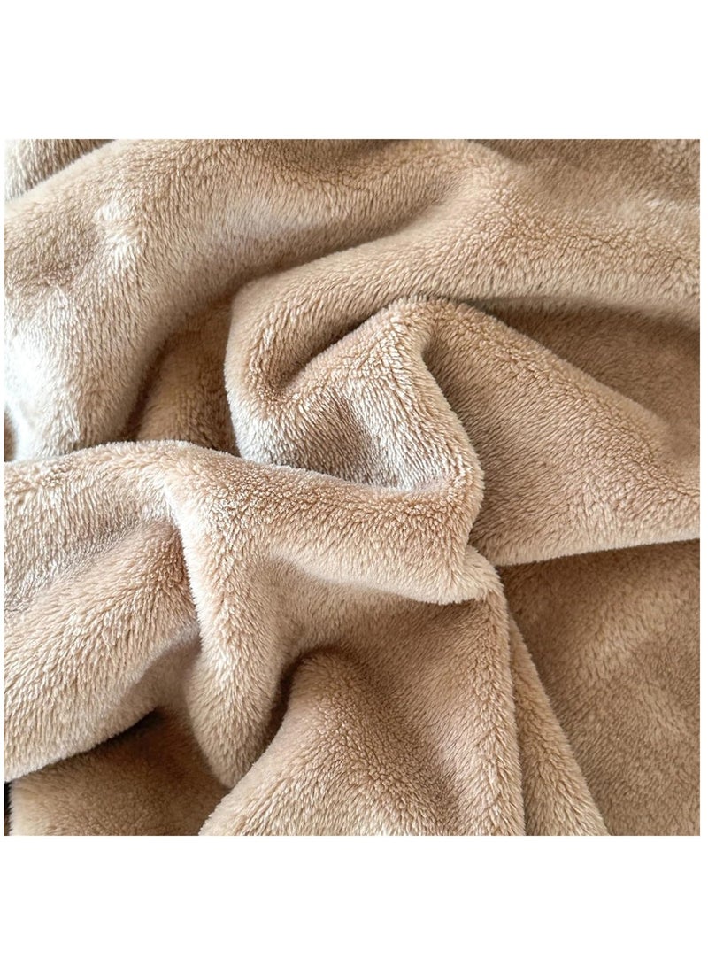 Fleece Blanket, Super Soft Bed Blanket Plush Cozy Fuzzy Lightweight Flannel Blankets for Bed, Sofa, Couch, Travel, Camping (Brown, 200x230CM)  - Image 3