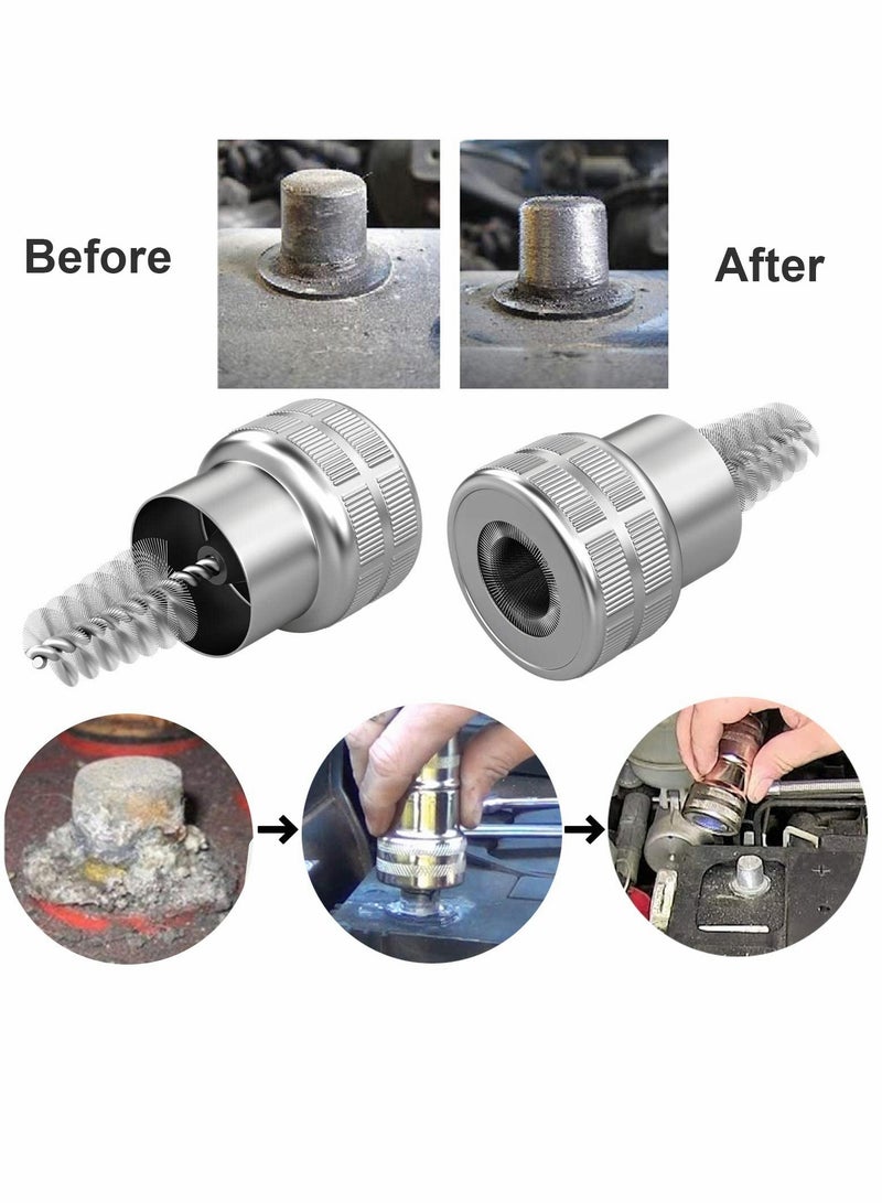 SOLARAE Battery Terminal Cleaning Brush and 12 Anti-Corrosion Washers Protector Fiber for Car Marine Boat - Image 3