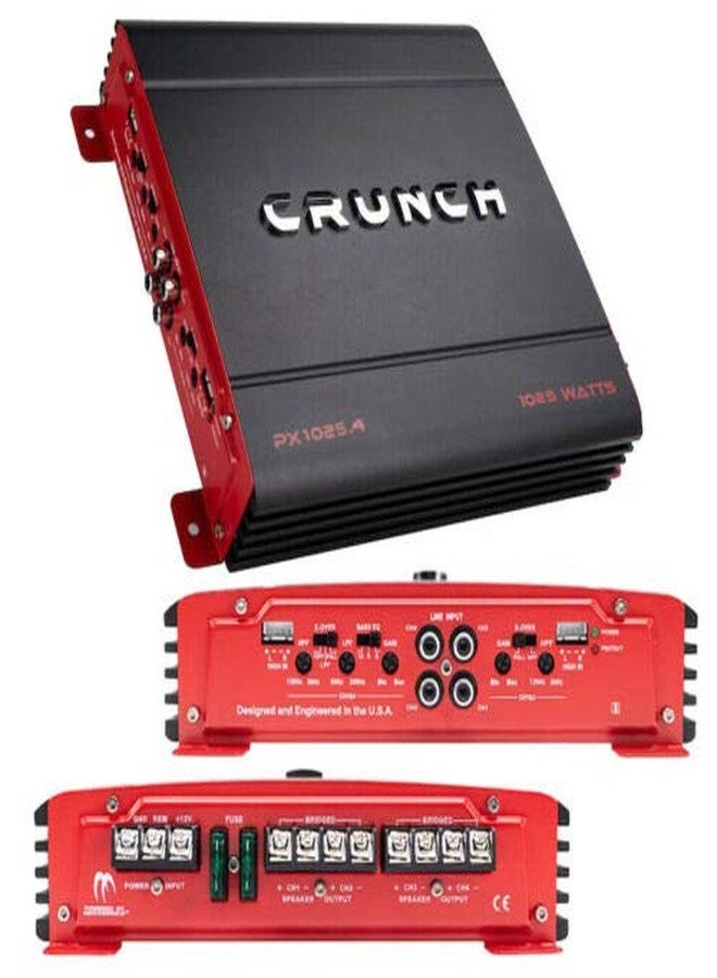 Crunch PX-1025.4 1000W Powerzone Series 2-ohm Stable 4-Channel Class-A/B Amplifier with Gravity Magnet Phone Holder Bundle - Image 2