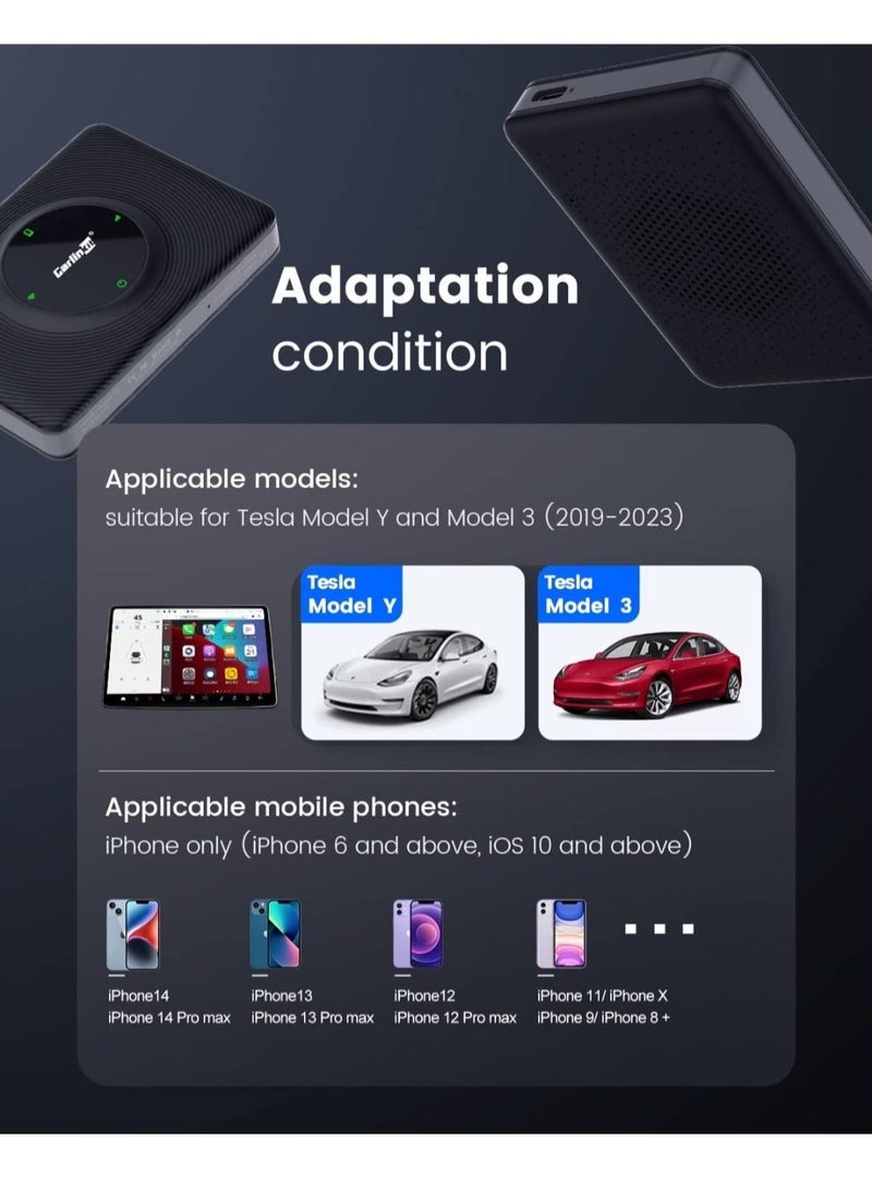 Carlinkit Tesla Wireless CarPlay Adapter 2023 Newest T2C Massive Apps Like Google Map  Waze Spotify Podcast Easy Install Only Works With Model 3  Y - Image 4