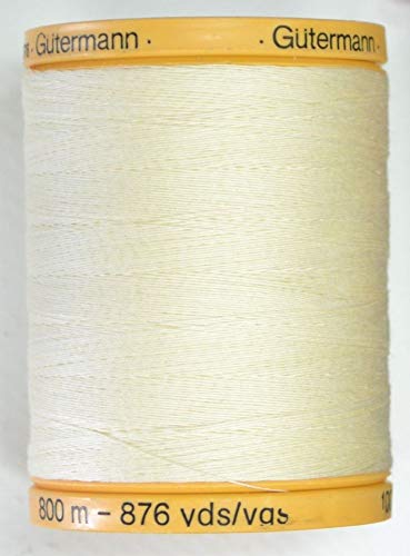 Gutermann Natural Cotton Thread, 800m/875 yd, Egg White - Image 5