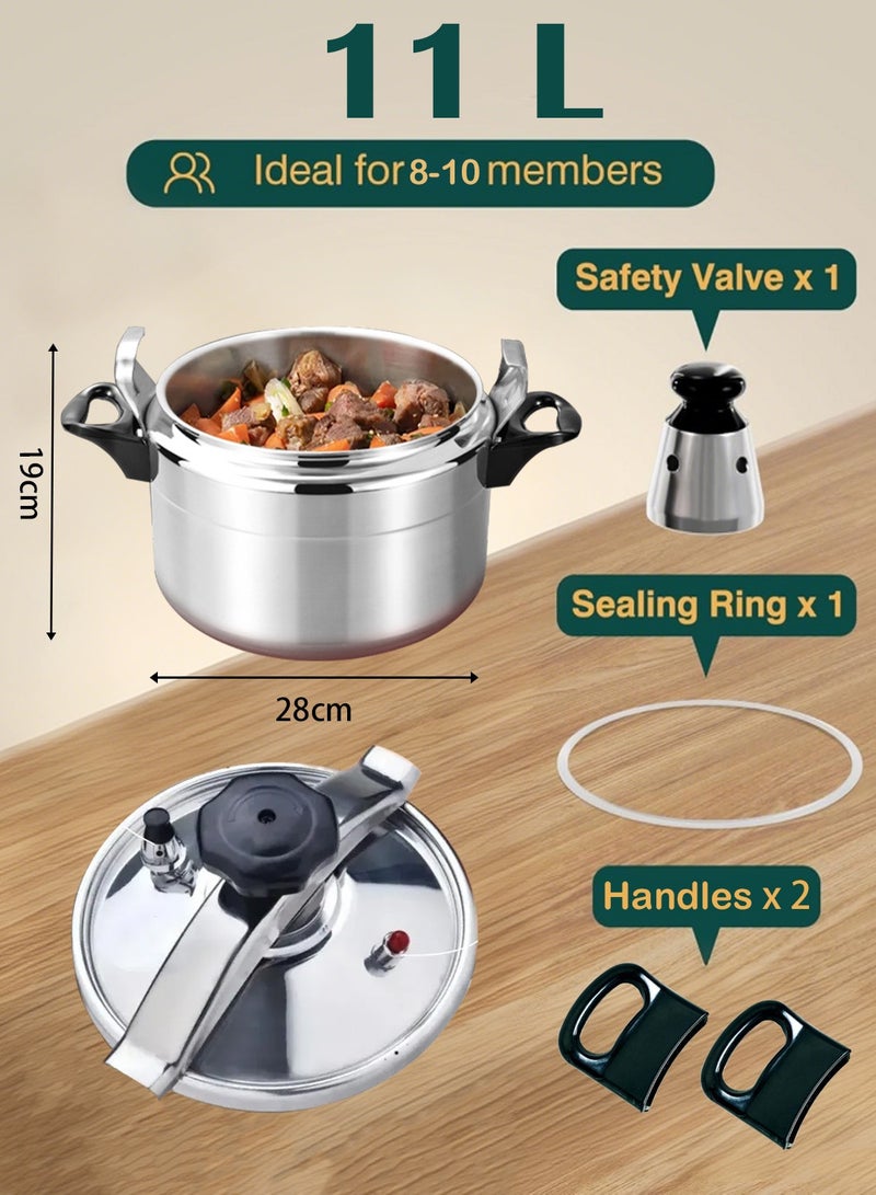 TORNADO 11L Extra-Large Capacity Pressure Cooker | Coating-Free Healthy Aluminum Alloy, Essential for Traditional Stews (Haneeth)! - Image 5