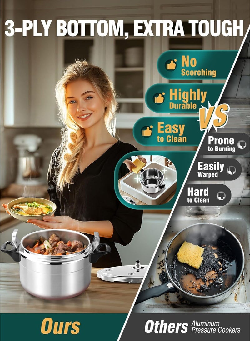 TORNADO 11L Extra-Large Capacity Pressure Cooker | Coating-Free Healthy Aluminum Alloy, Essential for Traditional Stews (Haneeth)! - Image 3