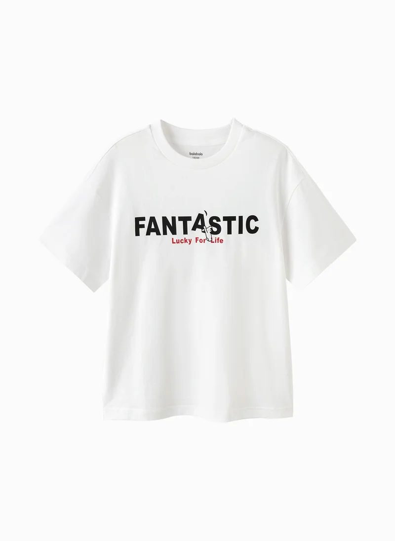 Kids Unisex Round v-neck short-sleeved T-shirt