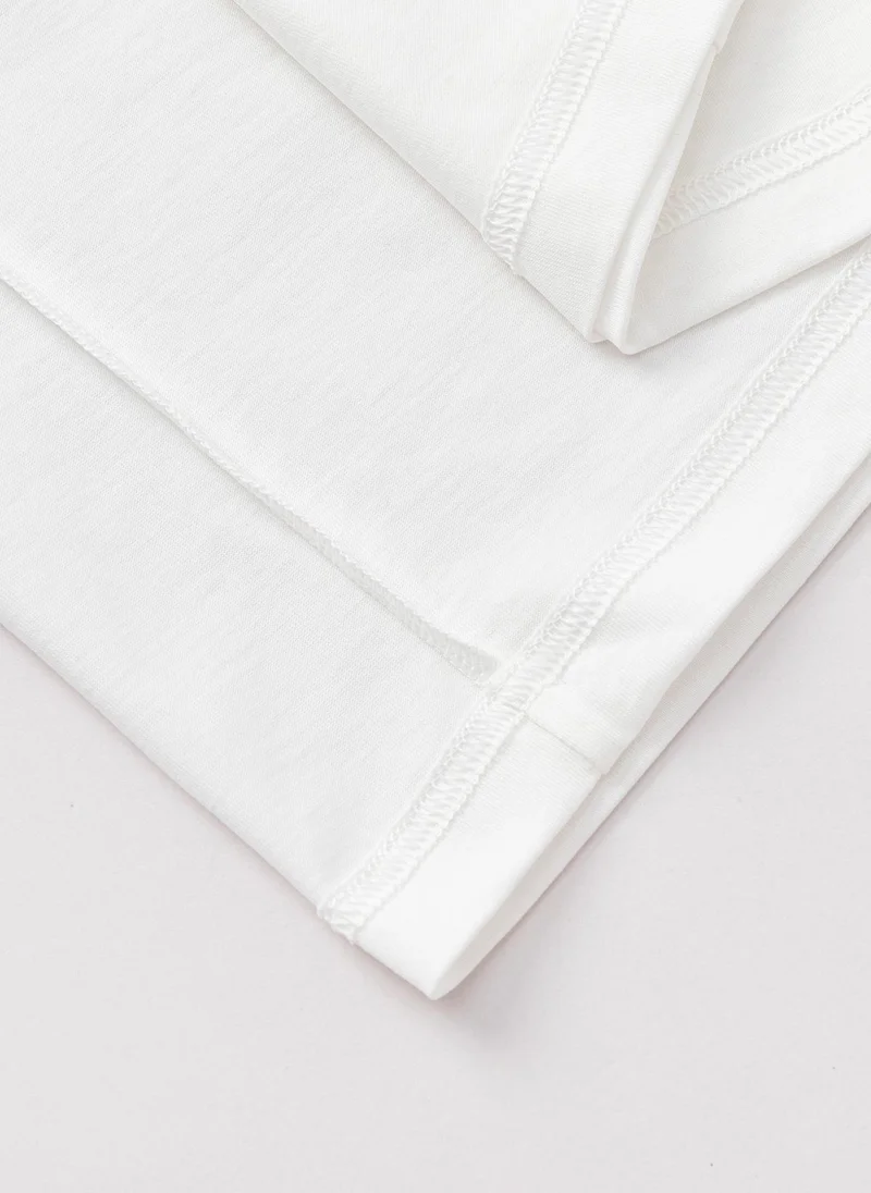 Balabala White Kids Unisex Round v-neck short-sleeved T-shirt  | Best Price UAE