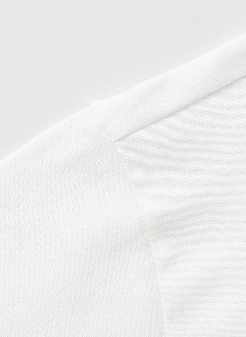 Balabala White Kids Unisex Round v-neck short-sleeved T-shirt  | Best Price UAE