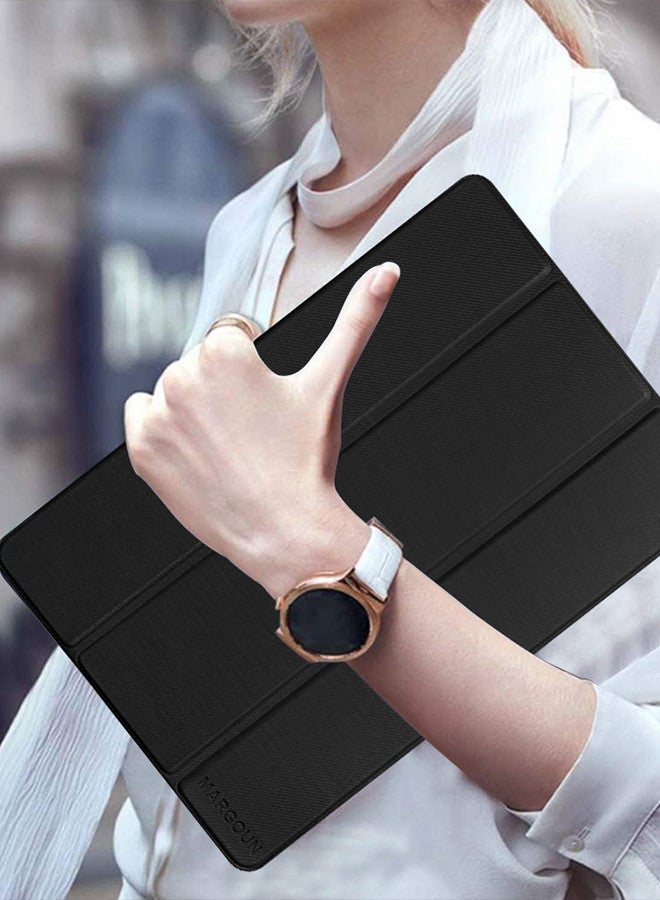 DUSALA (for Samsung Galaxy Tab A9) Folio Case Lightweight Slim Leather Cover with Pen Slot Shockproof Back Stand Cover Auto Wake/Sleep Black - Image 4