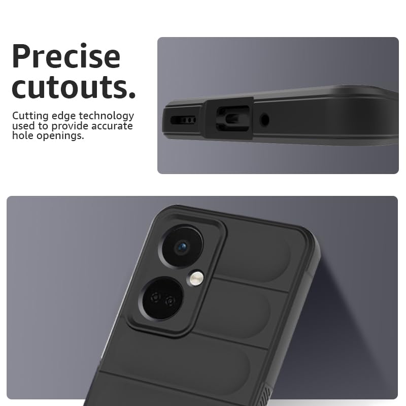 Winble Liquid Silicone Back Cover for OnePlus Nord CE 3 5G | Camera Protection Shockproof Case (Black) - Image 3