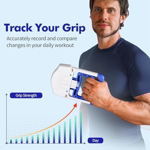Handexer Grip Strength Tester - Hand Grip Dynamometer - Handheld Digital Grip Measurement Meter Device Trainer Power 198 Lbs / 90 Kgs - Strengthener Exerciser for Sports, School and Home Use - Image 2