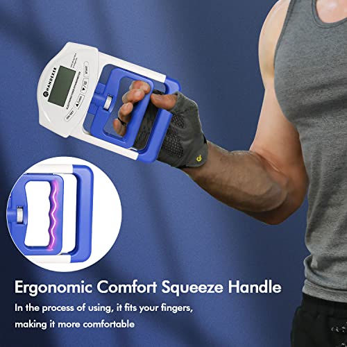 Handexer Grip Strength Tester - Hand Grip Dynamometer - Handheld Digital Grip Measurement Meter Device Trainer Power 198 Lbs / 90 Kgs - Strengthener Exerciser for Sports, School and Home Use - Image 4