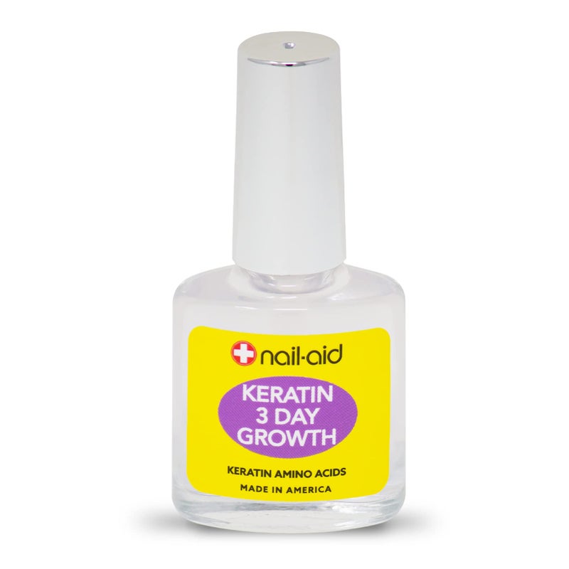 Nail-Aid Keratin 3 Day Growth Nail Treatment & Strengthener, Clear, 0.55 Fl Oz - Image 2