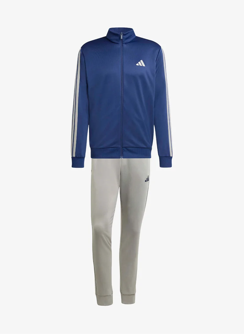 Adidas DKBLUE/CHSOGR 3 Stripe French Terry Tracksuit for Men | Best Price UAE