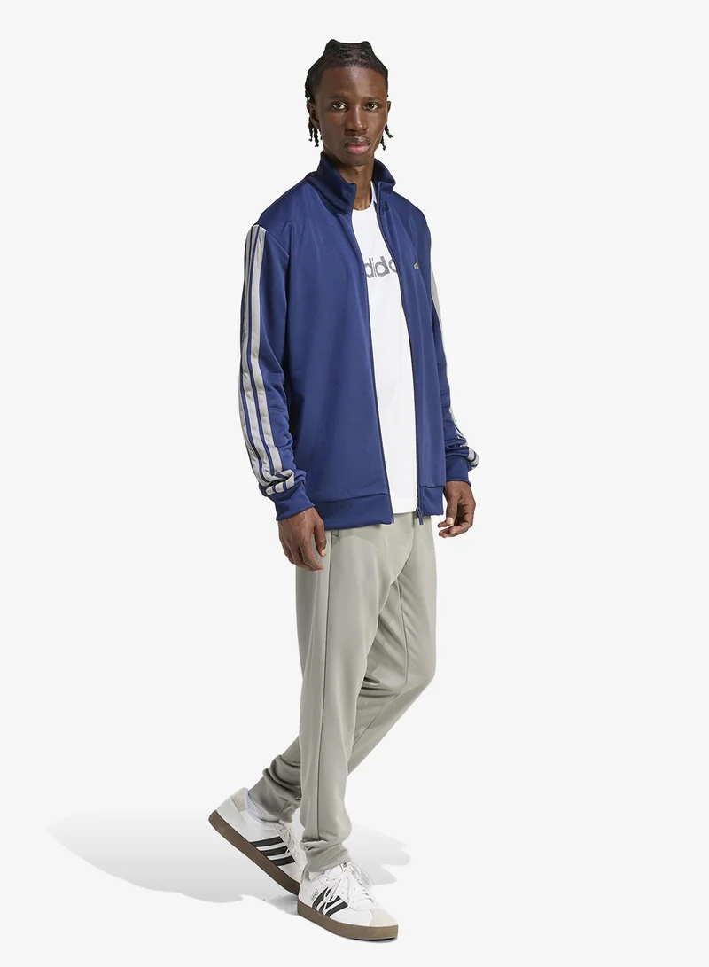 Adidas DKBLUE/CHSOGR 3 Stripe French Terry Tracksuit for Men | Best Price UAE