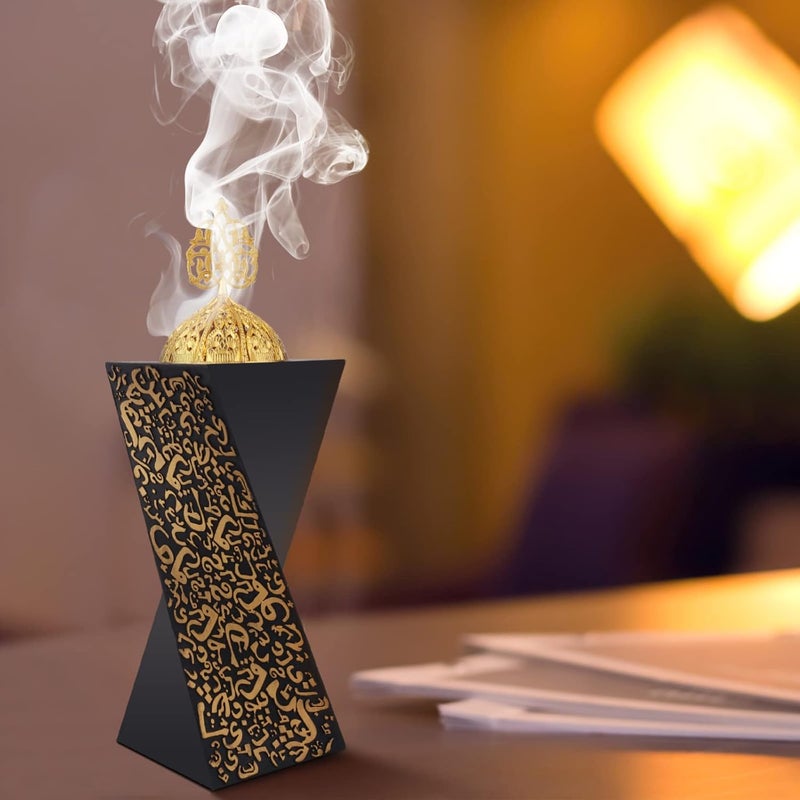 TERSCHELLING Frankincense Resin Incense Burner/Censer, Bakhoor Burner, Charcoal Incense Burner - for Yoga, Spa Aromatherapy，Office & Home Decor(Black) - Image 3