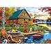 Blueforest Autumn Lake House 1000 Piece Jigsaw Puzzle for Adults Log Cabin with Dogs Fall Foliage Adult Puzzles 1000 Pieces for Family Game Night Home Decor - Image 2
