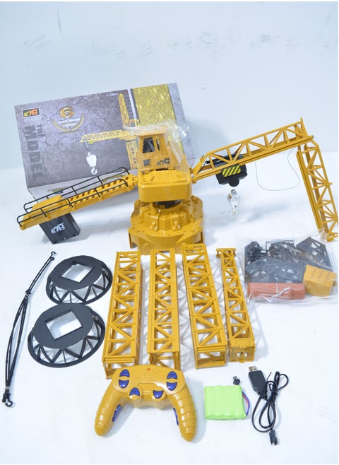 Integrated construction crane simulation game with 2.4GHz remote control