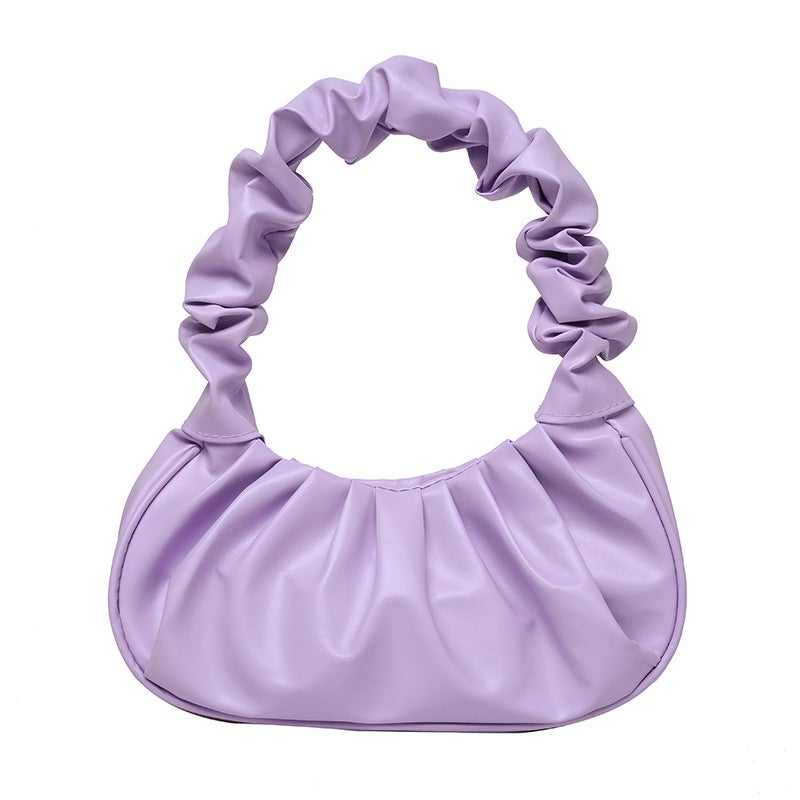 Chic Pleated Cloud Shoulder Bag Women Fashion 2024 Light purple 