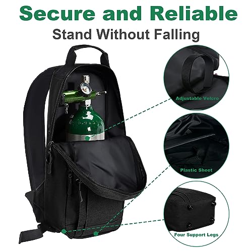 APDTEK Portable Oxygen Tank Backpack for Size M2, B/M6, C/M9, ML6, A/M4, M7, Comfortable Medical Oxygen Cylinder Backpack Bag with Durable Straps for Travel - Not Suitable for Size D (Black) - Image 5