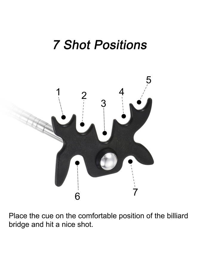 PATIKIL جسر عصا بلياردو قابل للسحب، مقبض EVA ملحق عصا البلياردو مع رأس جسر بلاستيكي قابل للإزالة لمنافسات طاولة البلياردو، أسود - Image 5