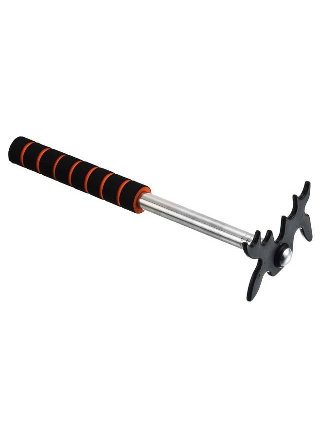 PATIKIL جسر عصا بلياردو قابل للسحب، مقبض EVA ملحق عصا البلياردو مع رأس جسر بلاستيكي قابل للإزالة لمنافسات طاولة البلياردو، أسود - Image 1