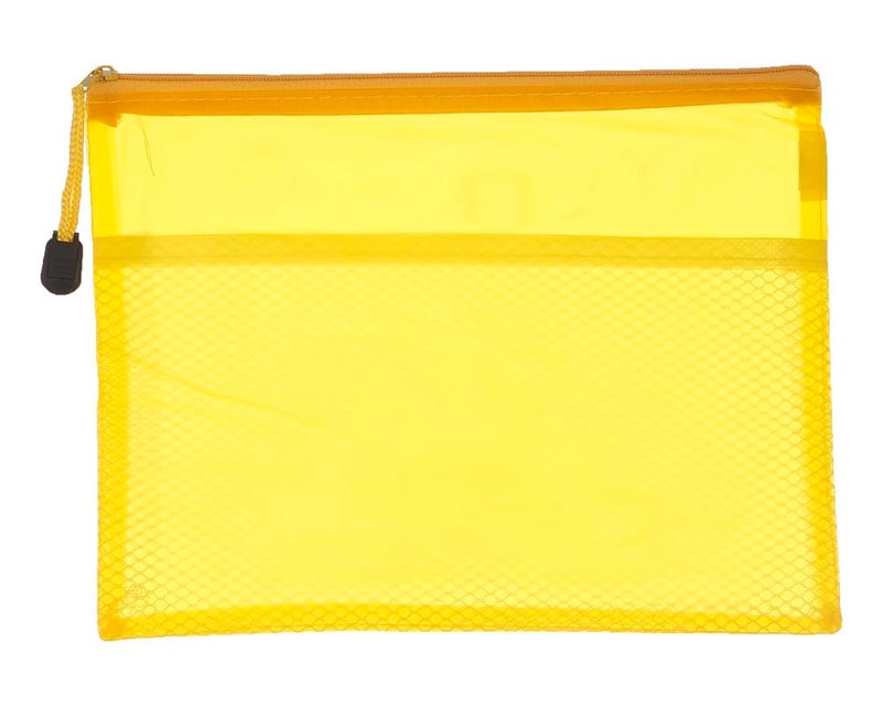 3A MS1005-A4 Plastic Zipper File 24 * 34 cm 1 Piece - Yellow