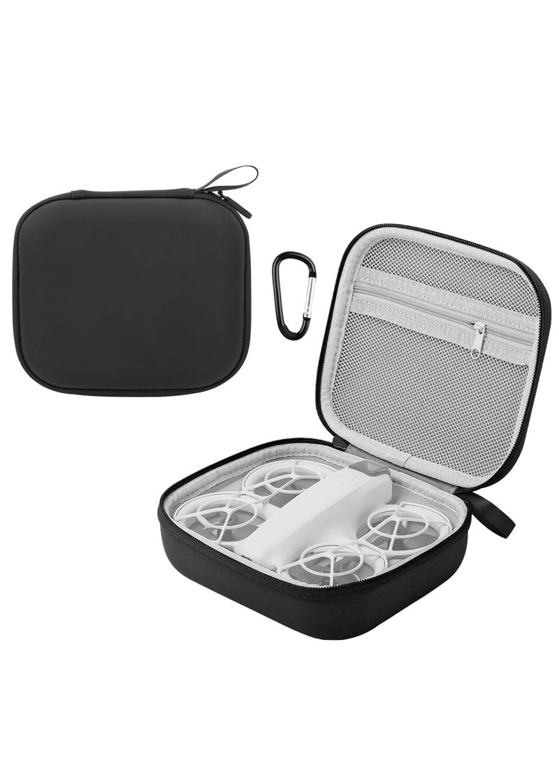 Travel Carrying Case for DJI Neo Hard Mini Storage Case Carry Bag Neo Drone Body Case Waterproof PU Leather EVA Protective Cover Shell Portable Organizer with Carabiner Accessories (Black)  - Image 1