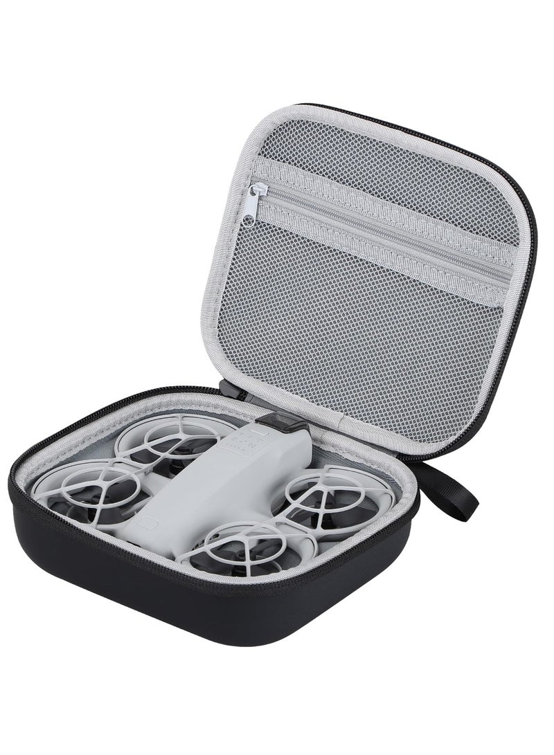 Travel Carrying Case for DJI Neo Hard Mini Storage Case Carry Bag Neo Drone Body Case Waterproof PU Leather EVA Protective Cover Shell Portable Organizer with Carabiner Accessories (Black)  - Image 2