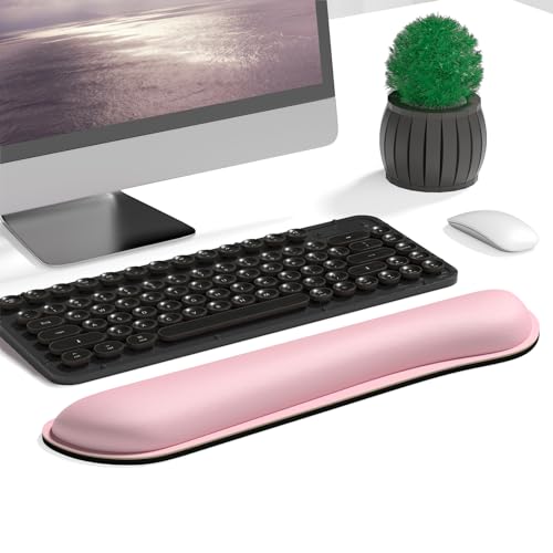 Dapesuom Enlarge Keyboard Wrist Rest Cute Memory Foam Keyboard Wrist Cushion for Computer Desk Mats Support Typing Pain Relief Ergonomic Mouse Pad Rests with NonSlip Base for Gaming Laptop Pink - Image 3