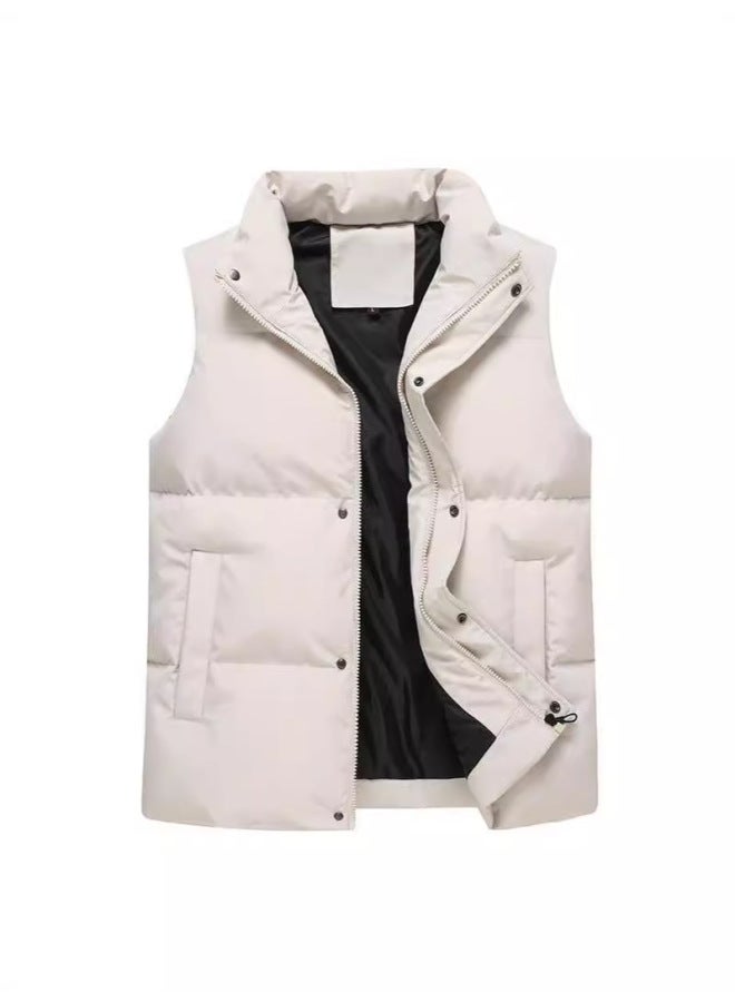 سترة رجالية خريف شتاء داون قطن بدون أكمام سترة رجالية فضفاضة شتاء أنيق سميك outer wear صديرة - Image 2