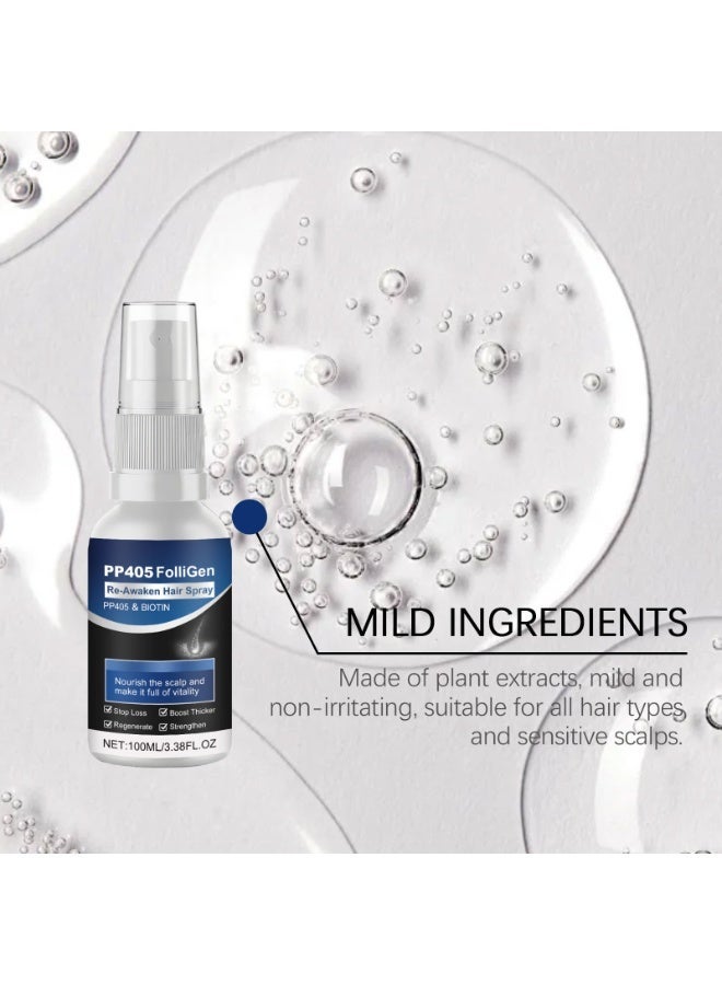 PP405 2-PACKS Hair Growth and Root Strengthening Spray, Plant-based Formula, Activates Hair Follicles, Prevents Hair Loss and Promotes Hair Growth 100ml*2 - Image 4