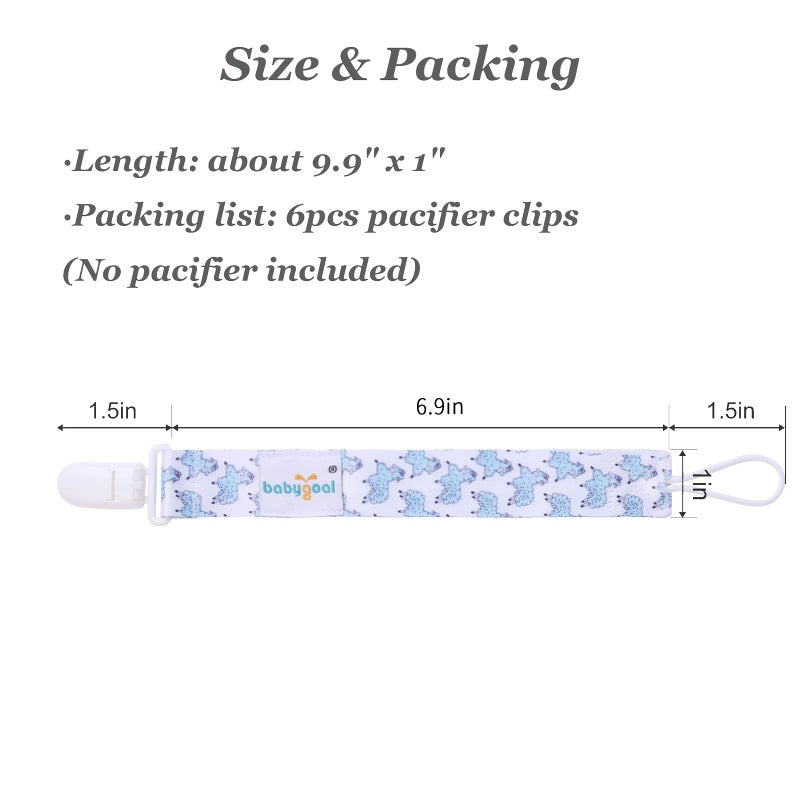 babygoal Pacifier Clips, 6 Pack Pacifier Holder Fits for Most Pacifiers and Binkies 6PB02 - Image 5