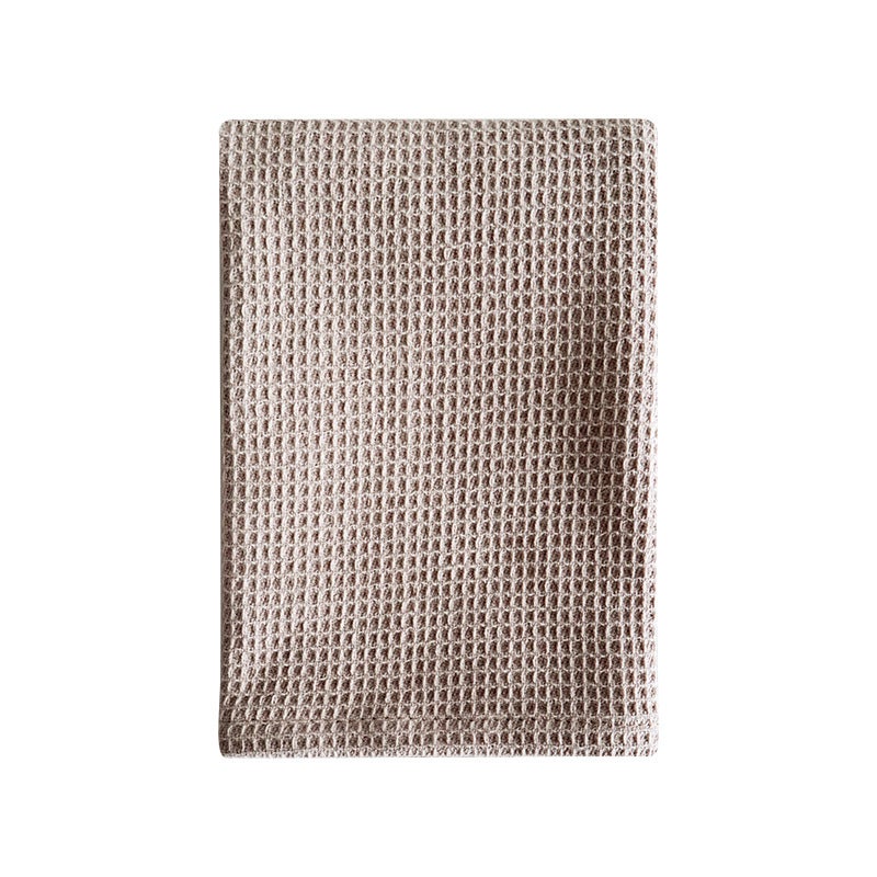 Generic Solid Color Waffle Weave Dishcloth Pineapple Grid Towel Set Brown 