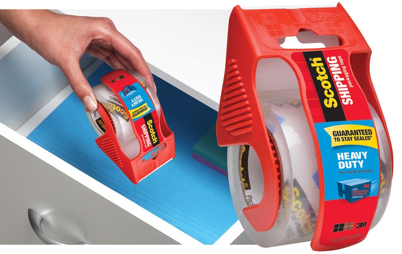 Scotch Brand Heavy Duty Shipping Packaging Tape, 1 Roll with Dispenser, 1.88" x 22.2 Yards, 1.5" Core, Great for Packing, Shipping & Moving, Clear (142) - Image 2