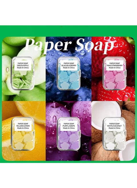 Set of 6 Portable Dissolvable Soap Packets for Handwashing and Cleaning, Great for Kids and Adults Outdoor Travel and Camping Hiking