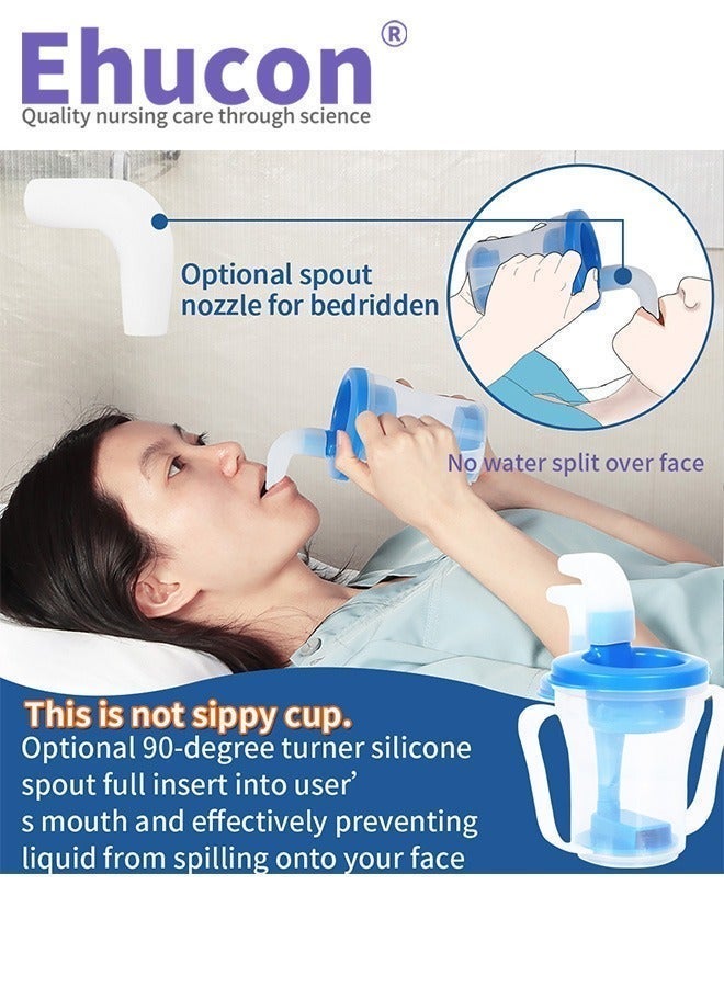 Ehucon Senior Safety Sip Cup - Swallowing Solution for the Elderly | 225ml Capacity, Adjustable 5ml/10ml Flow | 1 Unit | Eliminates Need for Thickeners | No.1 Recommended in Nursing Homes Worldwide | Prevents Choking & Promotes Safe Hydration - Image 5