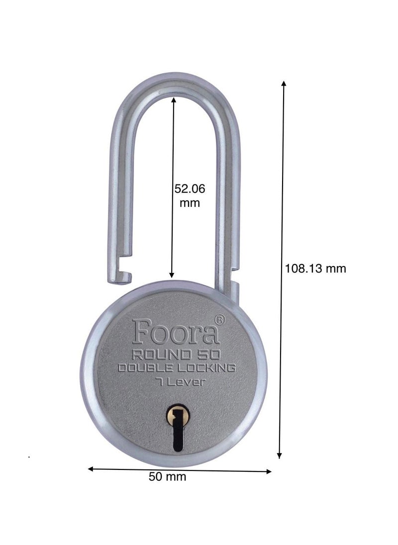 Foora - Foora Small Lock and Keys Long Neck Shackle Door Lock for Home Shop Same Key for Multiple Lock 10 Padlock 10 Same Key Lock Set Common Key Lock Set of 10 Silver Finish - Image 1