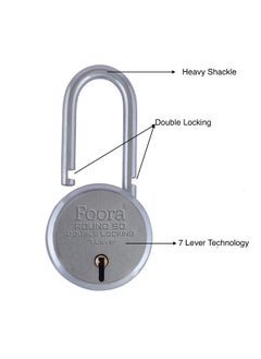 Foora Foora Small Lock and Keys Long Neck Shackle Door Lock for Home Shop Same Key for Multiple Lock 10 Padlock 10 Same Key Lock Set Common Key Lock Set of 10 Silver Finish  - Image 5