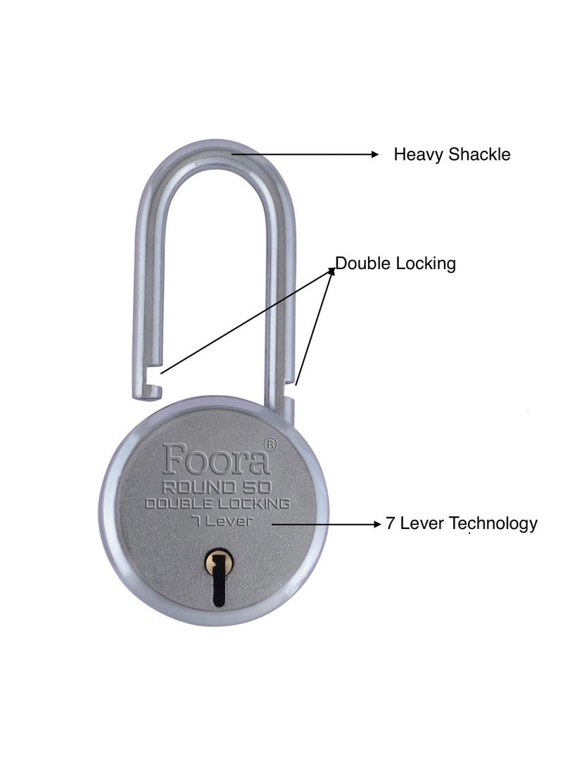Foora - Foora Small Lock and Keys Long Neck Shackle Door Lock for Home Shop Same Key for Multiple Lock 10 Padlock 10 Same Key Lock Set Common Key Lock Set of 10 Silver Finish - Image 1