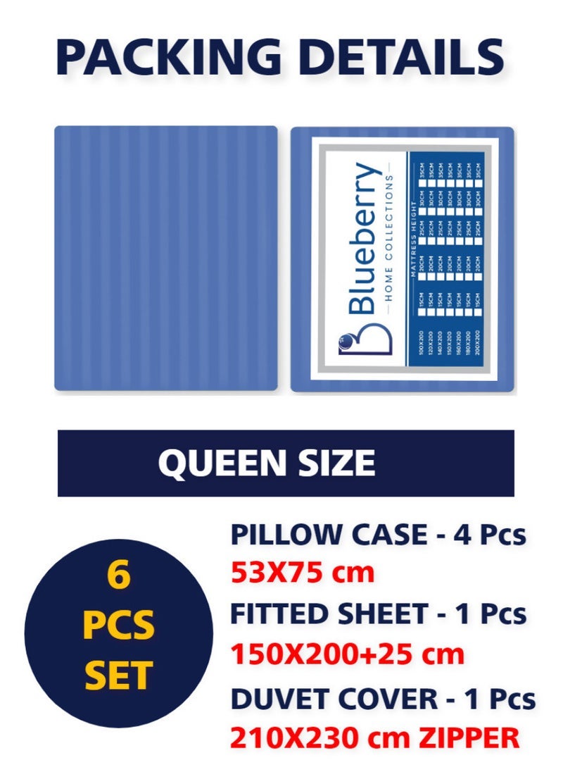 Blueberry 6 Pieces Queen Size Duvet Cover Set - Image 2
