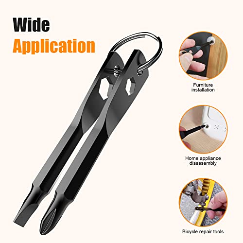 KUSONKEY Christmas Gifts Stocking Stuffers for Men, KUSONKEY Keychain Screwdriver Tool Gifts for Men, 4-in-1 Screwdriver Bit with Phillips,Slotted and Hex Wrench Cool Gadgets for Him,Husband,Boyfriend,Dad - Image 2