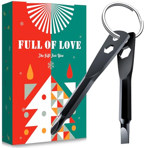 KUSONKEY Christmas Gifts Stocking Stuffers for Men, KUSONKEY Keychain Screwdriver Tool Gifts for Men, 4-in-1 Screwdriver Bit with Phillips,Slotted and Hex Wrench Cool Gadgets for Him,Husband,Boyfriend,Dad - Image 1