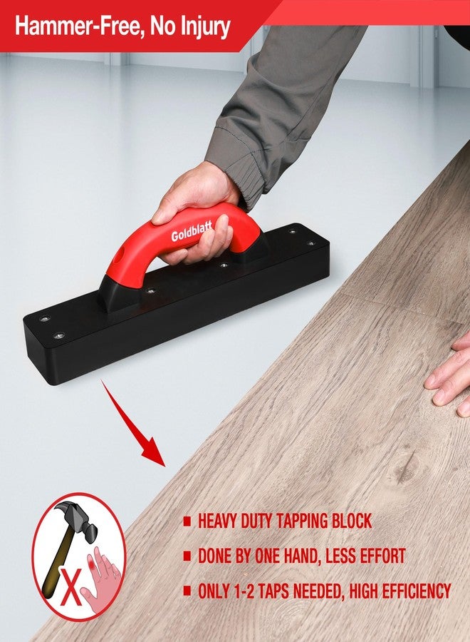جولدبلات كتلة تثبيت من جولد بلات لأرضيات الفينيل، أداة تركيب أرضيات متينة بدون مطرقة بمقبض ناعم كبير مقاس 9 بوصات لتثبيت الأرضيات الخشبية الرقائقية أو الخشبية الصلبة أو LVP أو LVT أو الخشبية الهندسية - Image 2