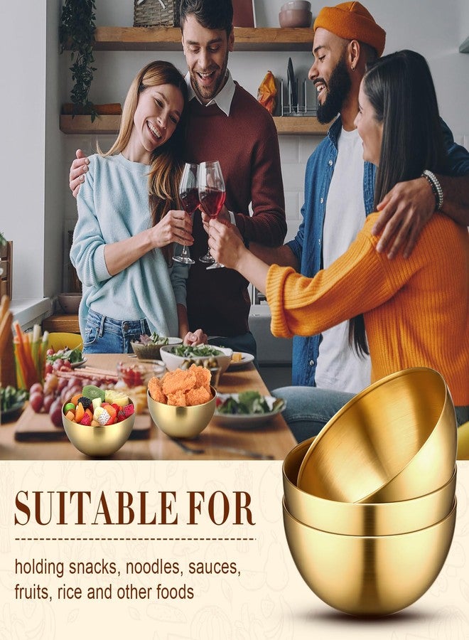 نوجو مجموعة نوجو من 6 أوعية خلط ذهبية من الفولاذ المقاوم للصدأ للحبوب والأرز والمعكرونة والوجبات الخفيفة والفواكه والمقبلات والطبخ والخبز والتقديم (7.9 بوصة) - Image 5