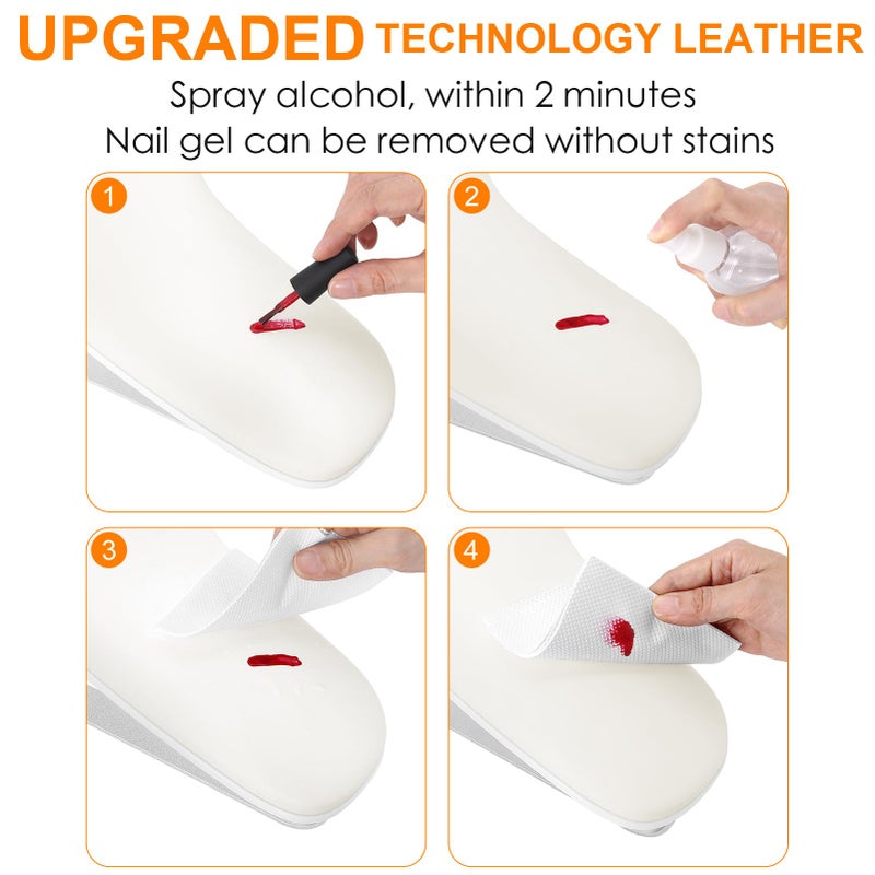 AONOLOVO Arm Rest for Nails Tech 10Â° Inclined, U-Shaped Nail Hand Rest Manicure Arm Rest Stand with Silver Aluminum Alloy Holder Non-slip - Image 4